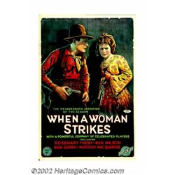 When a Woman Strikes (Film Clearing House, 1919). One Sheet (27" X 41"). This gorgeous Stone Litho o