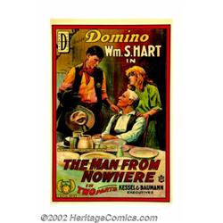 Man From Nowhere, The (Mutual, 1915). One Sheet (27" X 41"). William S. Hart was the screen's first.
