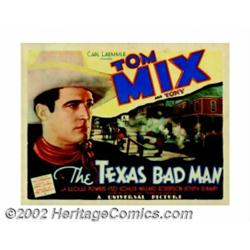 Texas Bad Man (Universal, 1932). Title Lobby Card (11" X 14"). Tom Mix, one of the greatest western.