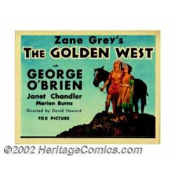 Golden West, The (Fox, 1932). Title Lobby Card (11" X 14"). This beautiful card is from the George O