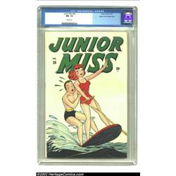 Junior Miss #26 Mile High pedigree (Timely, 1947) CGC NM- 9.2 White pages. This issue of Junior Miss
