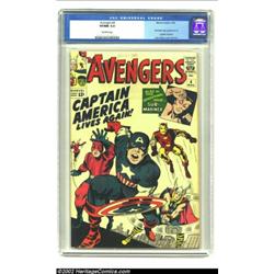 The Avengers #4 (Marvel, 1964) CGC VF/NM 9.0 Off-white pages. The saga of Captain America had finall