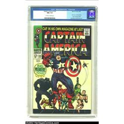 Captain America #100 (Marvel, 1968) CGC NM+ 9.6 Off-white to white pages. Cap gets his own title bac