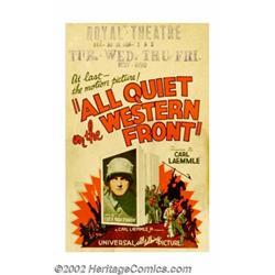 All Quite on the Western Front (Universal, 1930). Window Card (14" X 22"). Offered here is an origin