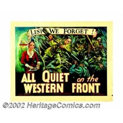 All Quite on the Western Front (Universal, R-1934). Half Sheet (22  X 28 ). This grand Academy Award