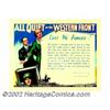 Image 1 : All Quite on the Western Front(Universal, R-1934). Half Sheet (22" X 28"). Lew Ayres. Very Fine. Rol