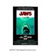Image 1 : Jaws (Universal, 1975). One Sheet (27" X 41"). Steven Spielberg's breakthrough movie about a New Eng