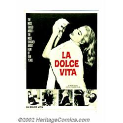 La Dolce Vita (Astor, 1961). 30" X 40". Fellini's masterpiece chronicling a decadent society was rel