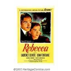 Rebecca (United Artists, 1946). One Sheet (27" X 41"). Alfred Hitchcock's first American film won th