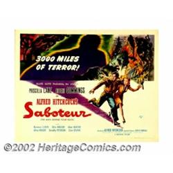 Sabotuer (Universal, 1942). Half Sheet (22" X 28"). This is one of Alfred Hitchcock's lesser known f