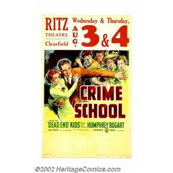 Crime School (Warner Brothers, 1938). Window Card (14" X 22"). Humphrey Bogart is the good guy in th