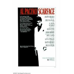 Scarface (Universal, 1983). One Sheet (27" X 41"). Brian DePalma directed this updating of the Paul.