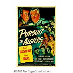Pursuit to Algiers (Universal, 1945). One Sheet (27" X 41"). Rathbone and Bruce are back as Sherlock