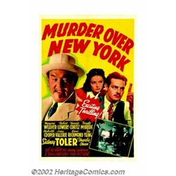 Murder Over New York (20th Century Fox, 1940). One Sheet (27" X 41"). This was Sidney Toler's eighth