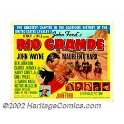 Rio Grande (Republic, 1950). Half Sheet (27" X 41"). This was the last of John Ford's classic "caval