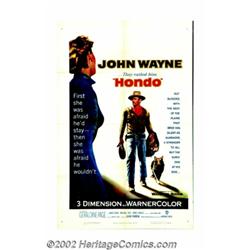 Hondo (Warner Brothers, 1953). One Sheet (27" X 41"). John Wayne is Hondo Lane, an Army dispatch rid
