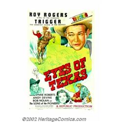 Eyes of Texas (Republic, 1948). One Sheet (27" X 41"). In this Roy Rogers film, Roy's out to investi