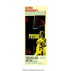 Psycho (Paramount, 1960). Insert (14" X 36").Hitchcock's foray into psychological obsession had been