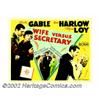 Image 1 : Wife vs. Secretary (MGM, 1936). Half Sheet (22" X 28"). The historic team of Clark Gable and Jean Ha
