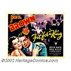 Joe E. Brown Half Sheet Lot Four Half Sheets (22" X 28"). Fit For a King (RKO, 1937) Style A and Sty