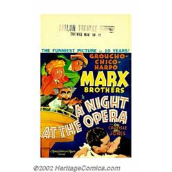 A Night at the Opera (MGM, 1935). Window Card (14" X 22"). With this film the great character sketch