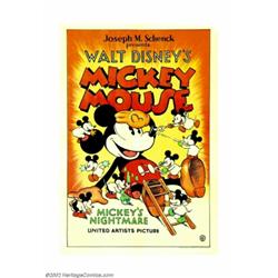 Mickey's Nightmare (United Artists, 1932). One Sheet (27" X 41"). This is one of two known copies of