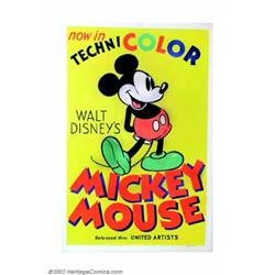 Mickey Mouse Stock Poster (United Artists, 1935). One Sheet (27" X 41"). In 1935 when United Artists