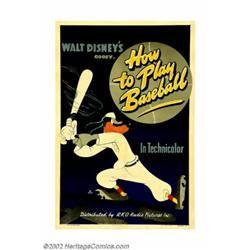 How To Play Baseball (RKO, 1942). One Sheet (27" X 41"). The lovable Goofy made a major splash with.