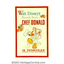 Chef Donald (RKO, 1941). One Sheet (27" X 41"). Early Donald Duck posters such as this example are r