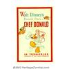 Image 1 : Chef Donald (RKO, 1941). One Sheet (27" X 41"). Early Donald Duck posters such as this example are r