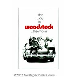 Woodstock (Warner Brothers, 1970). Advance One Sheet (27" X 41"). Billed as "3 Days of Peace and Lov