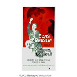 King Creole (Paramount, 1958). Three Sheet (41" X 81"). Considered to be one of the better Elvis mov
