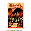Image 1 : Black Cat, The (Universal, 1934). Window Card (14" X 22"). Boris Karloff and Bela Lugosi are teamed.