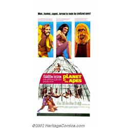 Planet of the Apes (20th Century Fox, 1968). Three Sheet (41" X 81"). This format is considered by m