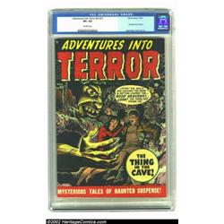 Adventures Into Terror 43 (#1) (Atlas, 1950) CGC VF+ 8.5 Off-white pages. Keeping up with all the Ti
