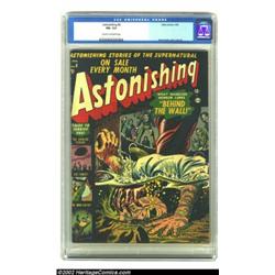 Astonishing #8 (Atlas, 1952) CGC FN- 5.5 Cream to Off-white pages. Russ Heath provides a cover that.