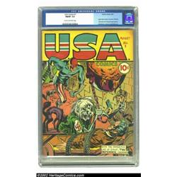 U.S.A. Comics #1 (Timely, 1941) CGC FN/VF 7.0 Cream to off-white pages. Jack Kirby had created his m