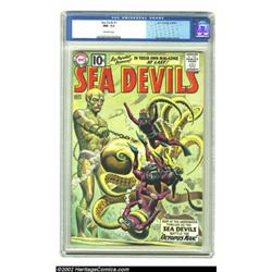 Sea Devils #1 (DC, 1961) CGC NM- 9.2 Off-white pages. Russ Heath does a striking painted cover for t