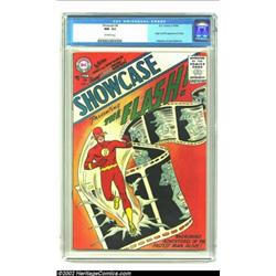Showcase #4 (DC, 1956) CGC NM- 9.2 Off-white pages. Julius Schwartz ushered in the Silver Age with t