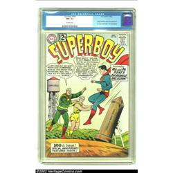 Superboy #100 (DC, 1962) CGC NM- 9.2 Off-white pages. Here is the classic key issue where the Superb