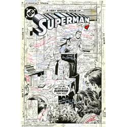 Curt Swan and Murphy Anderson - Original art for Superman #411, Complete 23-page Story with Cover (D