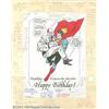 Unknown Artist - Original Art for Birthday Card (undated). This is a large birthday card for Julie t