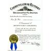 Image 1 : Julius Schwartz Kentucky Colonel Certificate (1994). An award given for meritorious service by the G
