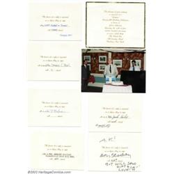 Julius Schwartz 75th Birthday Card and R. S. V. P. Card Lot (undated). Inside this lot are 21 will/w