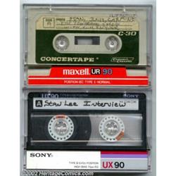 Tapes of Stan Lee Interview, Condition: Very Good. This lot contains two cassette tapes. One tape is