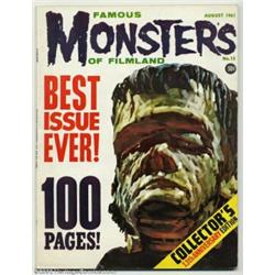 Famous Monsters of Filmland #13 (Warren, 1961) Condition: FN. A stoic and evil Frankenstein portrait