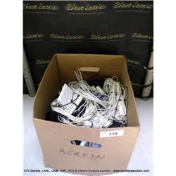 BOX: ASSORTED ELECTRONICS-MICROPHONES, POWER SUPPLIES (print sequence:) NO#