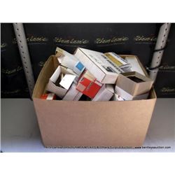 BOX: ASSORTED ELECTRONICS-CONTROLS, ADAPTERS, BULBS (print sequence:) NO#