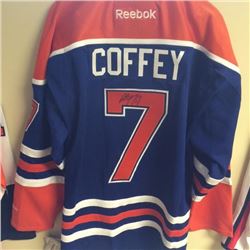 Autographed Paul Coffey Edmonton Oiler's Jersey. Donated By: Dan Demchenko, Franchisee, Saskatoon