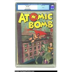 Atomic Bomb #1 (Jay Burtis, 1945) CGC VG 4.0 Cream to off-white pages. This is an extremely scarce o